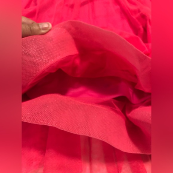 Lace and Beads fucia tulle dress ruched top & tiers, 22 - Picture 9 of 11